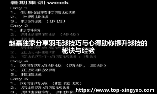 赵磊独家分享羽毛球技巧与心得助你提升球技的秘诀与经验